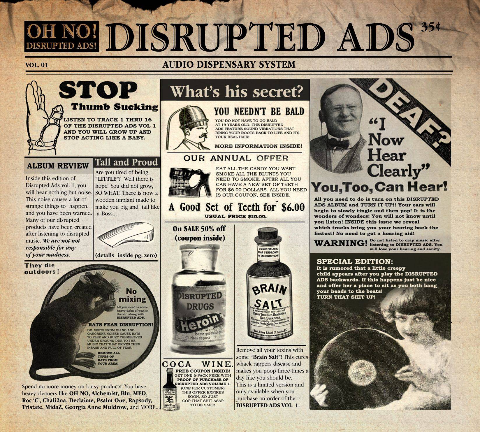 News Added Dec 12, 2012 Oh No has announced his new album Disrupted Ads, releasing on January 29th via Kash Roc Entertainment. For the project, the Oxnard, California rapper/producer enlists a handful of guests to rock over previously unreleased instrumentals. Features on the LP include Blu, MED, Rapsody, Psalm One, Gangrene, Ron Artiste, Tristate, Midaz, […]