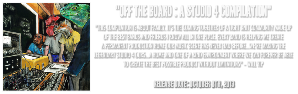News Added Jul 29, 2013 Will Yip has officially announced his Off The Board: A Studio 4 Family Compilationthat will be released on October 8th. The comp will feature exclusive (new) and previously unreleased songs from bands like Title Fight, Circa Survive, Balance and Composure, Man Overboard, Citizen, Turnover, Daylight, Koji, Tigers Jaw, Polar Bear […]